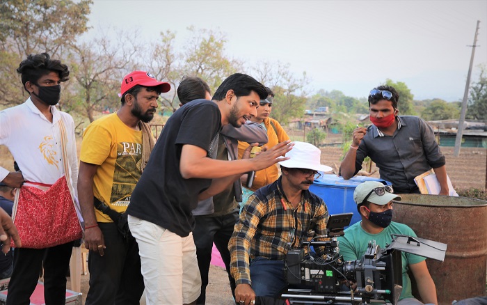 Marathi Film Director Ramesh Choudhary with his Team