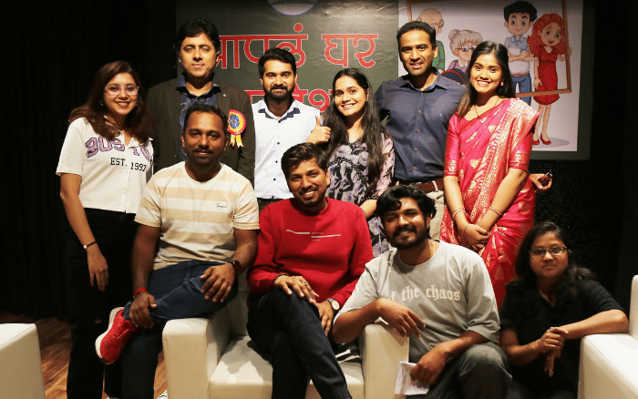 Marathi Film Director Ramesh Choudhary with his Team